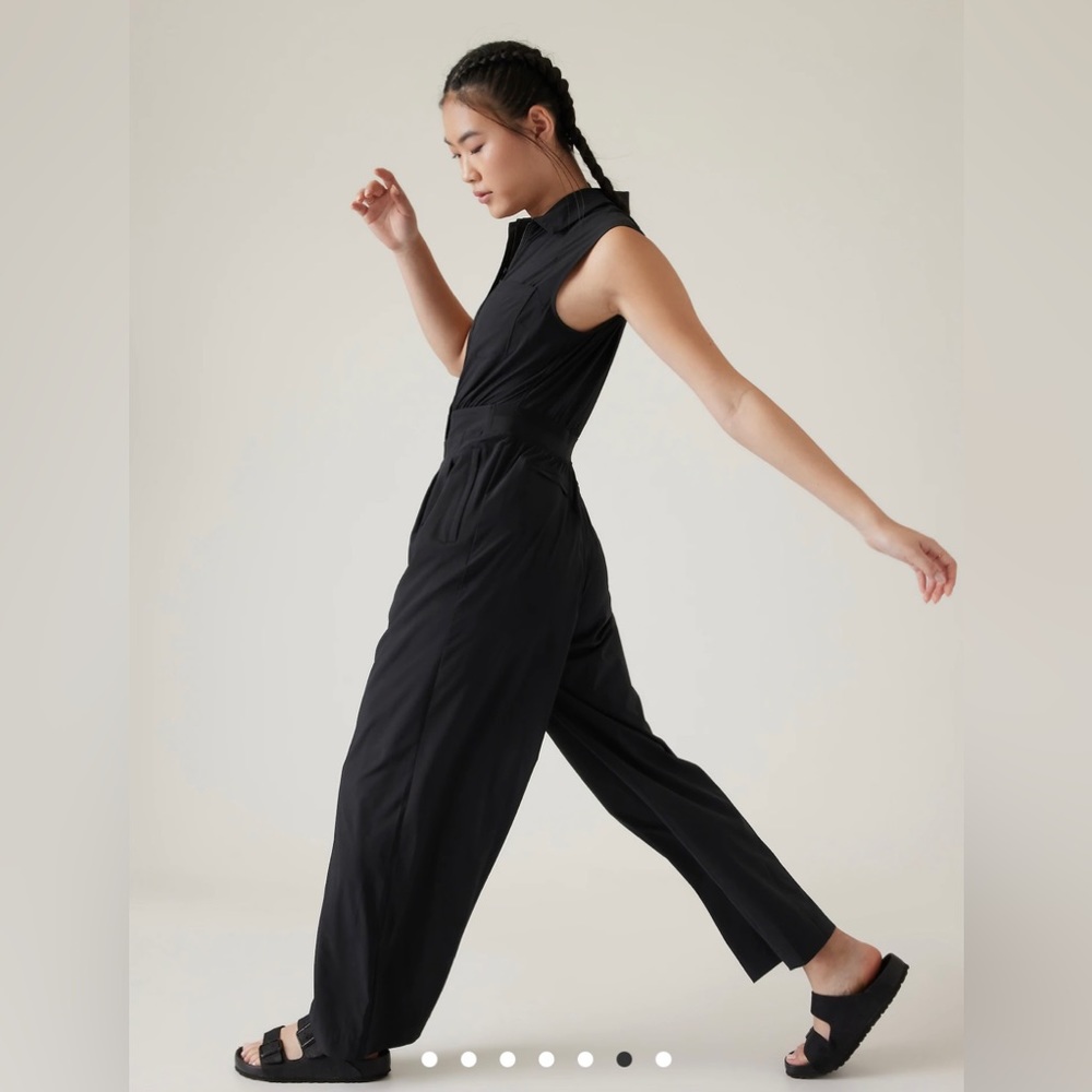Athleta Brooklyn Heights Wide Leg Jumpsuit // Black - Picture 3 of 16